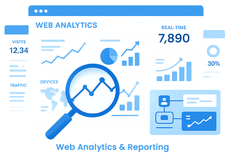 Optimize campaigns and improve ROI with MarketMust Web Analytics & Reporting – track website data, KPIs, and marketing insights