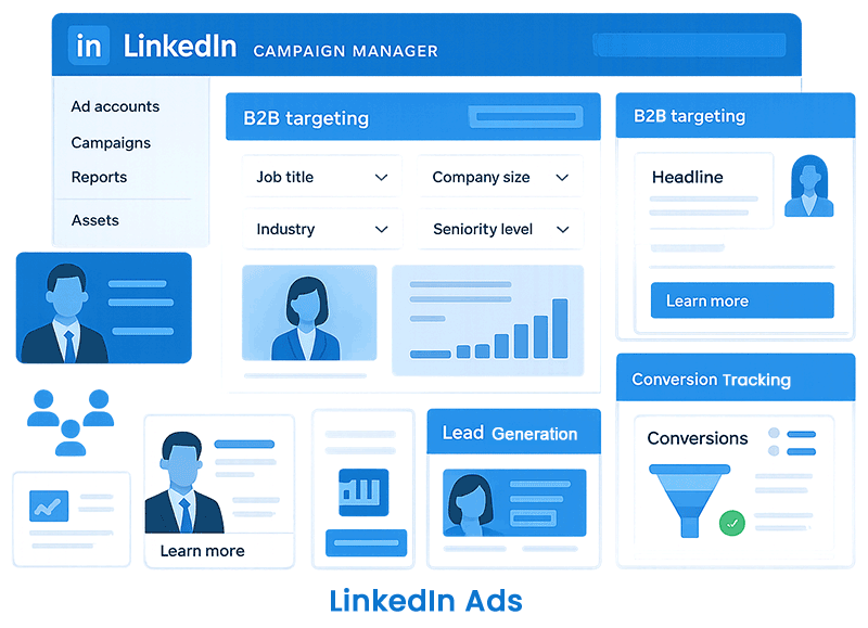 Generate leads and build professional connections with MarketMust LinkedIn Ads services – targeted B2B campaigns for engagement and conversions